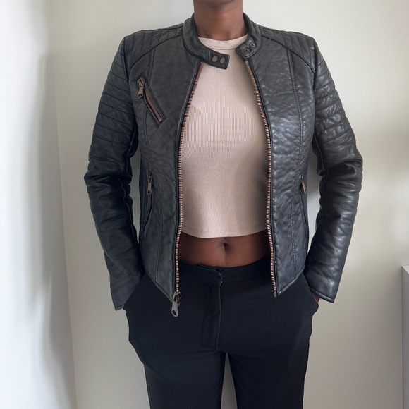 Marc New York Andrew Marc Blakely Faux Leather Moto Jacket in Black - Picture 5 of 15